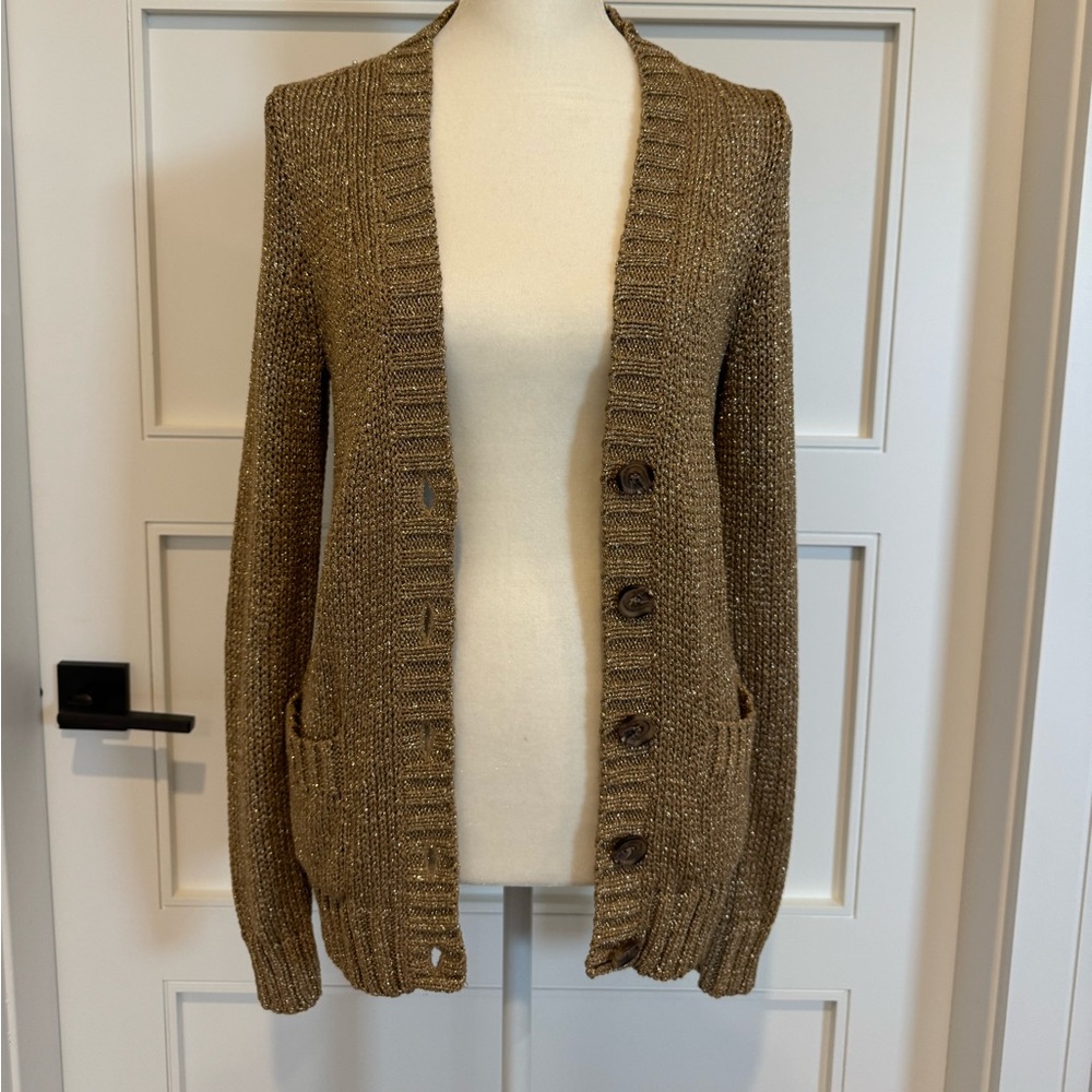 J.Crew vintage rare metallic cardigan sweater size small